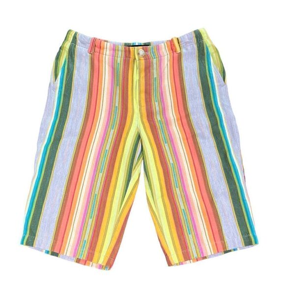 Le Superbe Satillo Bermuda Short Multi Serape Stripe NWOT Size 2 - Picture 5 of 7